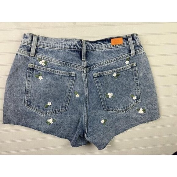 Simple Society Size 11 30 Womens Denim Jean Shorts High Rise Cut Off Emb… - Picture 3 of 4